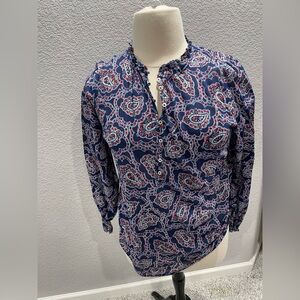 Red,White,and Blue Paisley on this Popover Blousefrom Talbot’s
